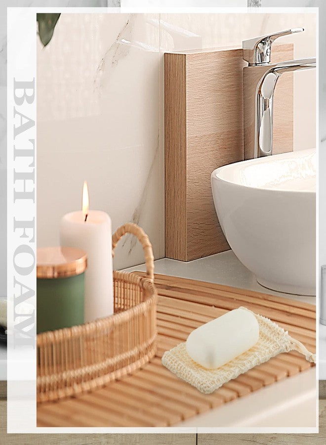 Rtteri 60 Pcs Soap Saver Bags & Bamboo Soap Holder Set Exfoliating Sisal Soaps Washing Bags Self Draining Wooden Bar Soaps Dish for Shower Bath Toilet Kitchen Restaurant - Image 5