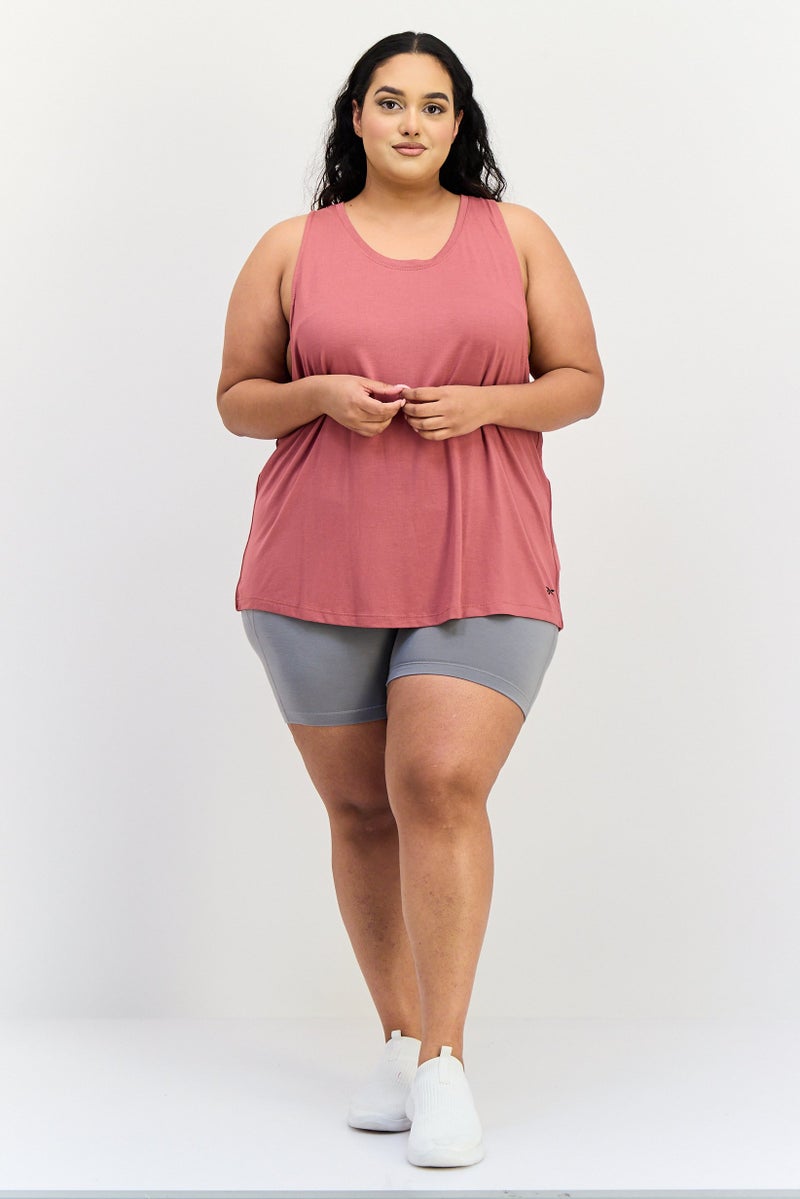 Reebok Women Plus Size Sleeveless Training Tank Top, Mauve - Image 3