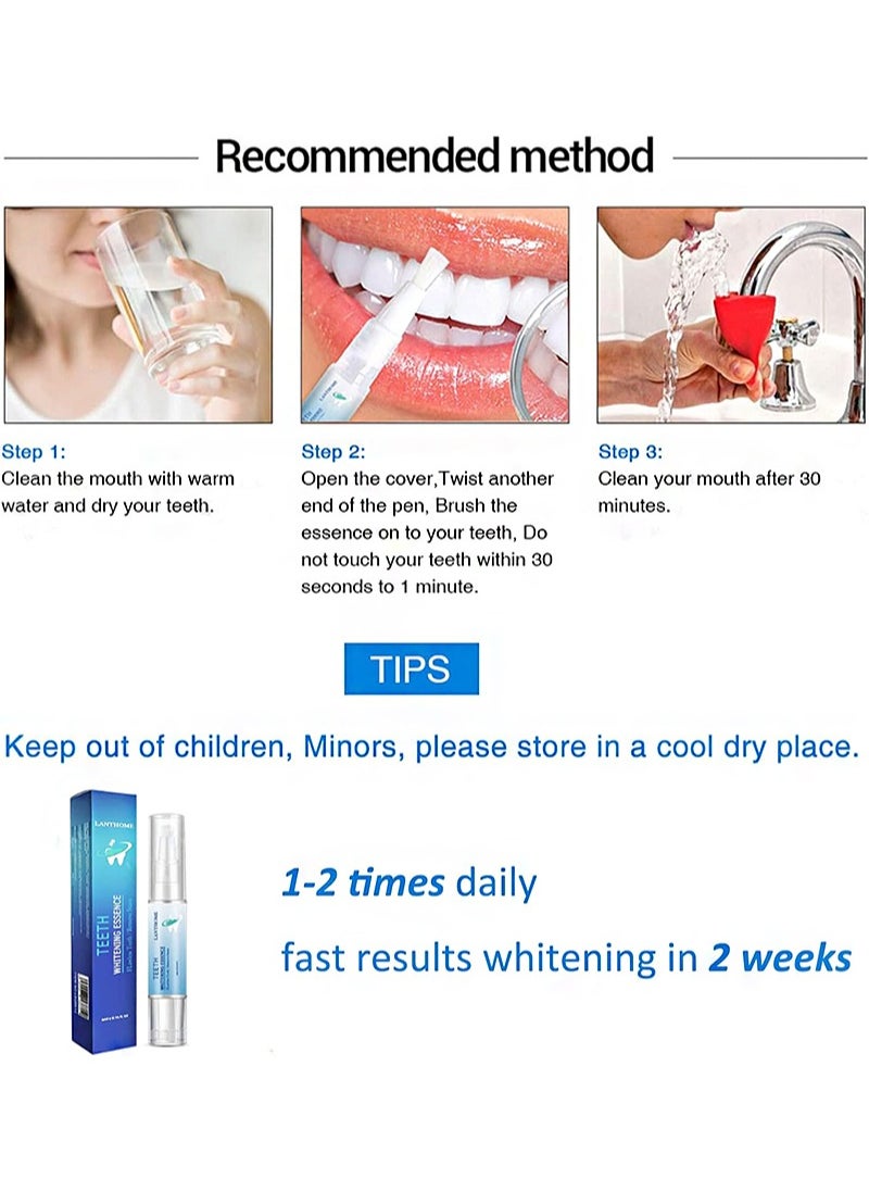 Lanthome - 2Pcs Teeth Whitening Essence，Teeth Whitening Pen，Purely White Deluxe Teeth Whitening Kit，Oral Care， Best Teeth Whitening Products，Intensive Stain Removal Teeth Reduce Yellowing - Image 1