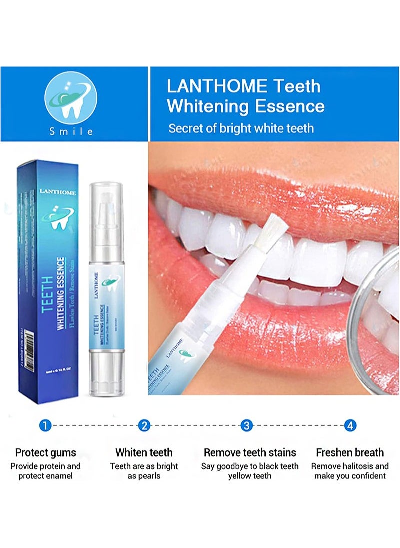 Lanthome - 2Pcs Teeth Whitening Essence，Teeth Whitening Pen，Purely White Deluxe Teeth Whitening Kit，Oral Care， Best Teeth Whitening Products，Intensive Stain Removal Teeth Reduce Yellowing - Image 1