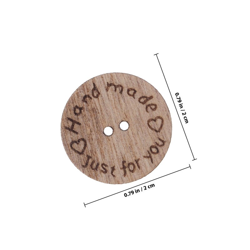 Vintage Wooden Buttons For Crafts 20mm Round Sewing Tags DIY Hats Accessories - Image 3
