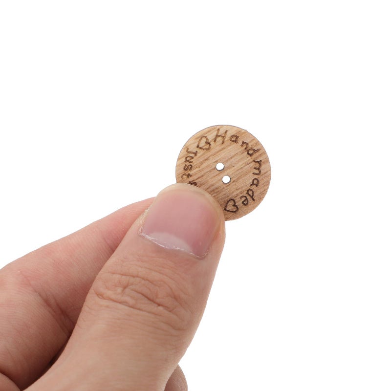 Vintage Wooden Buttons For Crafts 20mm Round Sewing Tags DIY Hats Accessories - Image 5