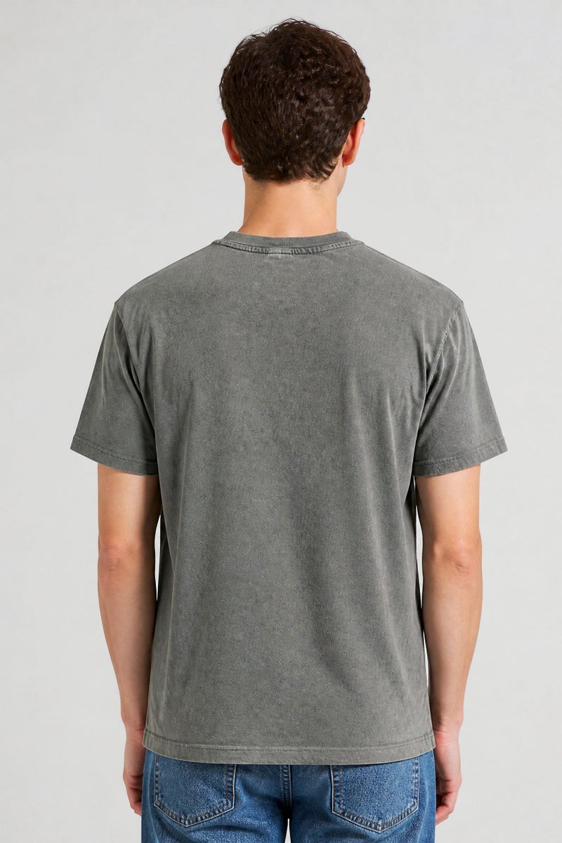 GOOD FOR NOTHING Men Crew Neck Short Sleeve Graphic Print T-Shirt, Grey - Image 5
