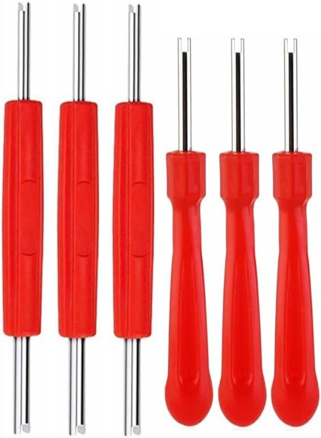 Aracey 6Pcs Tire Valve Stem Removal Tool - Dual Single and Double Heads Valve Core Remover Tool,Great Tire Repair Tool for Various Valve Cores,R134a R12 HVAC Air Conditioning Valve Core Remover  - Image 1