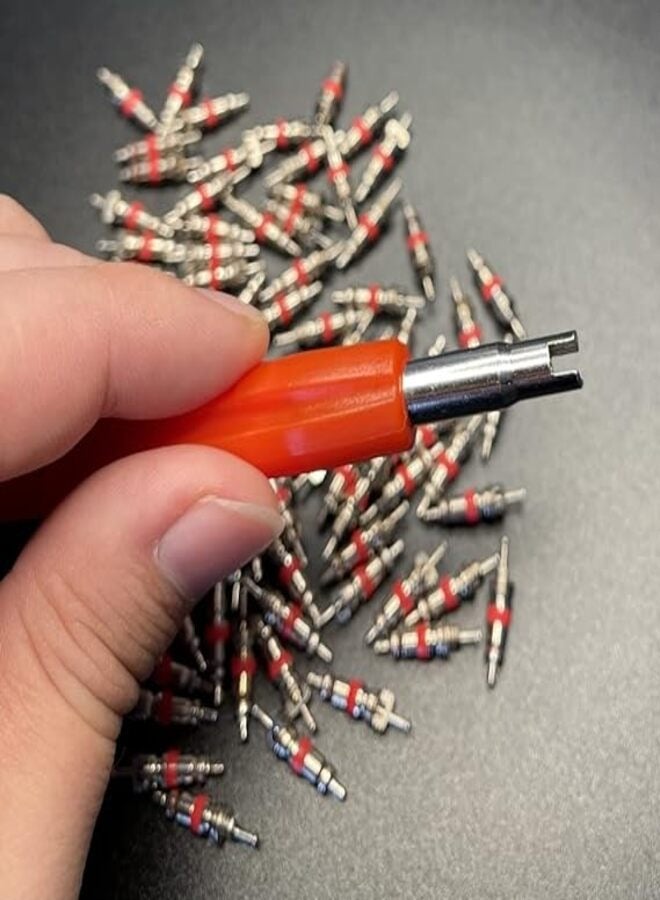 Aracey 6Pcs Tire Valve Stem Removal Tool - Dual Single and Double Heads Valve Core Remover Tool,Great Tire Repair Tool for Various Valve Cores,R134a R12 HVAC Air Conditioning Valve Core Remover  - Image 2