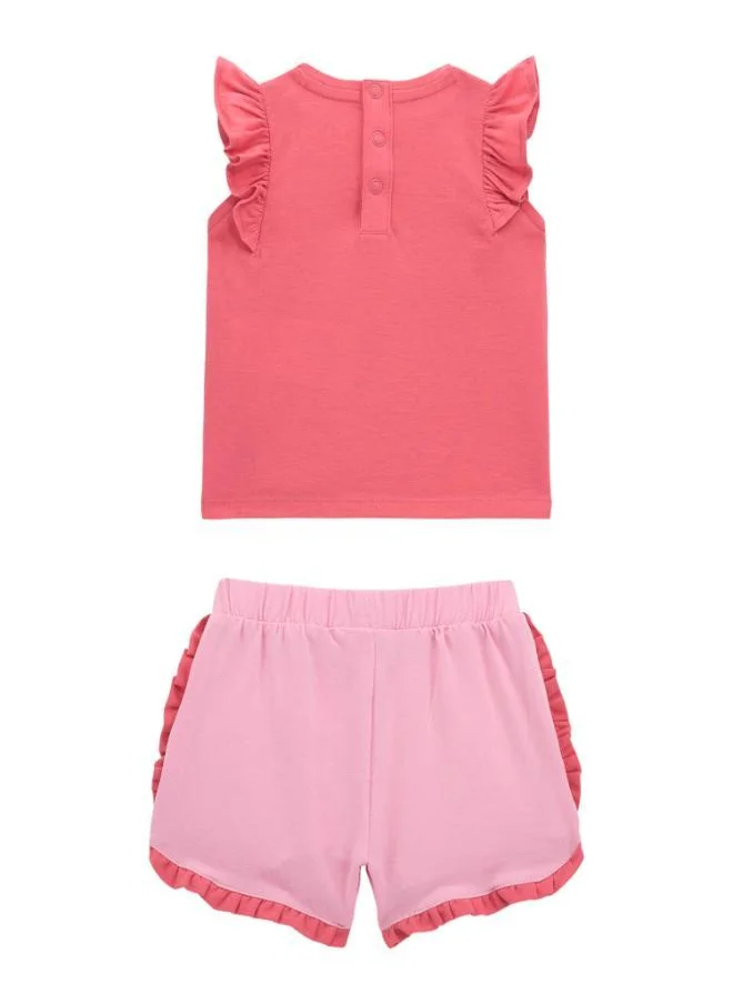 GUESS Kids Printed Short Sleeve T-Shirt And Shorts Set