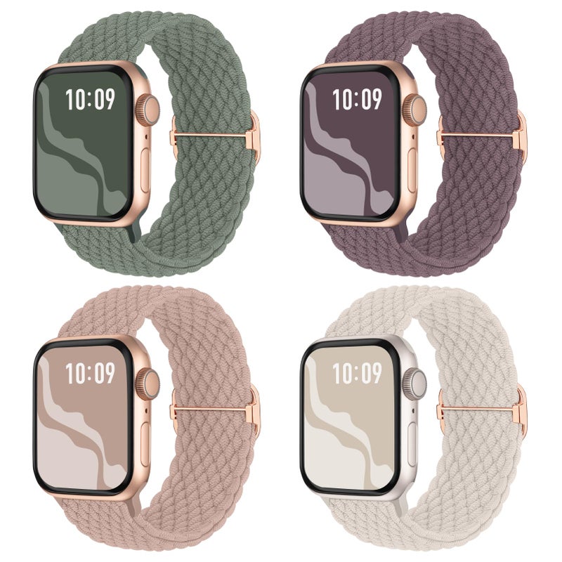 Suitisbest Braided Stretchy Solo Loop Compatible for Apple Watch Band 38mm 40mm 41mm 42mm 44mm 45mm 46mm 49mm for Women Men, Nylon Elastic Straps Wristbands for iWatch Series 11/10 9 8 7 6 5 4 3 SE/Ultra 3 2 1 - Image 1