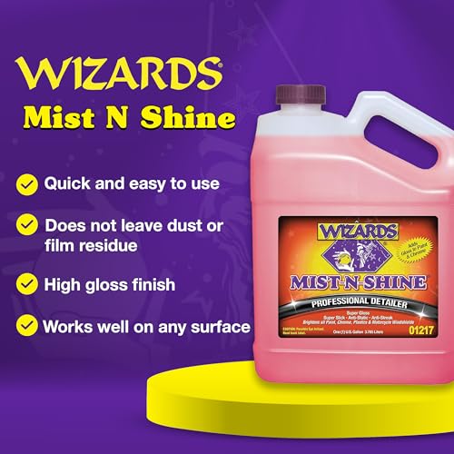 Wizards Mist-N-Shine Detailer_ High Gloss Car Detailing, Surface Cleaner Spray 1 Gallon - Image 2