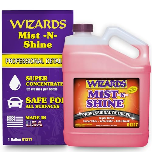 Wizards Mist-N-Shine Detailer_ High Gloss Car Detailing, Surface Cleaner Spray 1 Gallon - Image 1