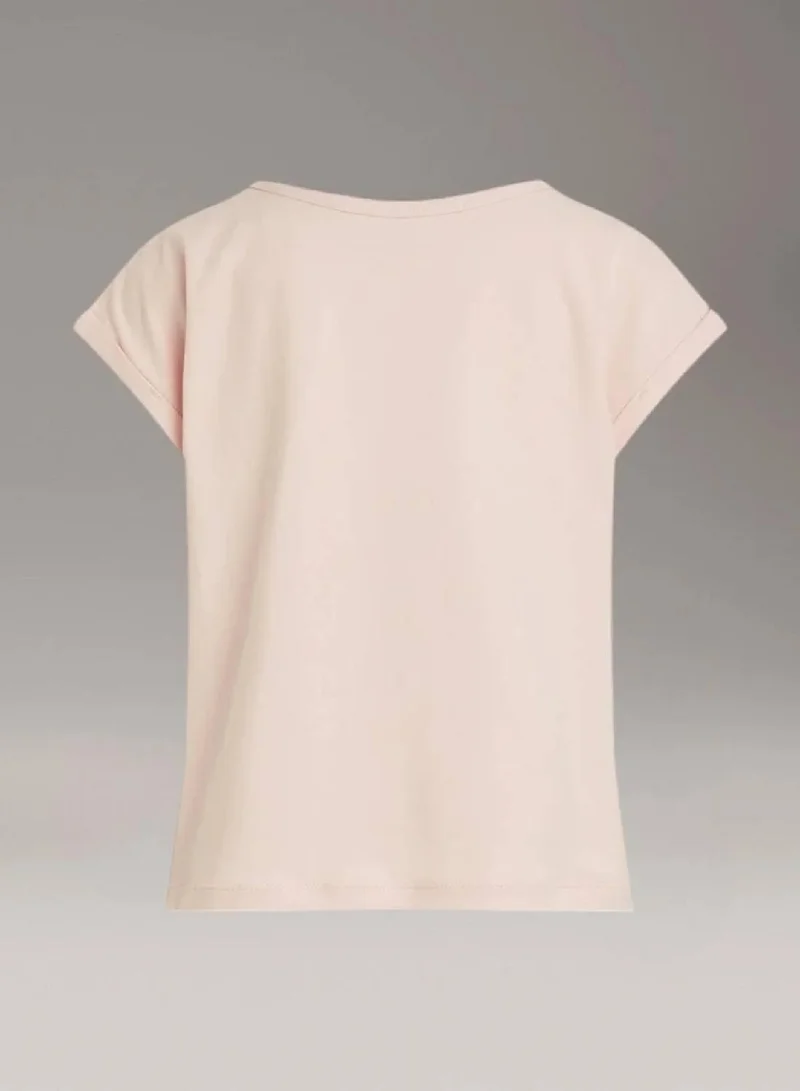 Calvin Klein Jeans Silver Peony Flower Graphic T-shirt for Women | Best Price UAE