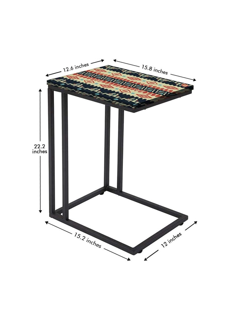 Nutcase Nutcase Design C Shaped Side Table for Laptop Work on Sofa CouchStudy Breakfast Snack Serving End Tables for Living Room Bedroom Mexican Design  - Image 4