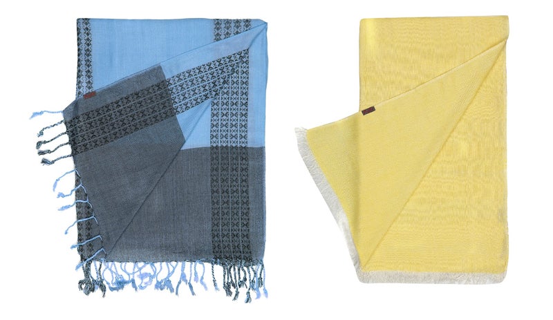 Flyer Female Viscose Women'S Stole/Scarf Colour- Yellow & Purple And Sky Blue Soft Ethnic Scarves Pack Of 2 St-08-Blue-St-01 - Image 5