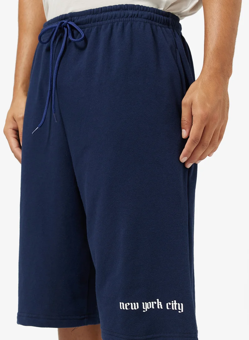 Seventy Five Graphic Print Baggy Shorts