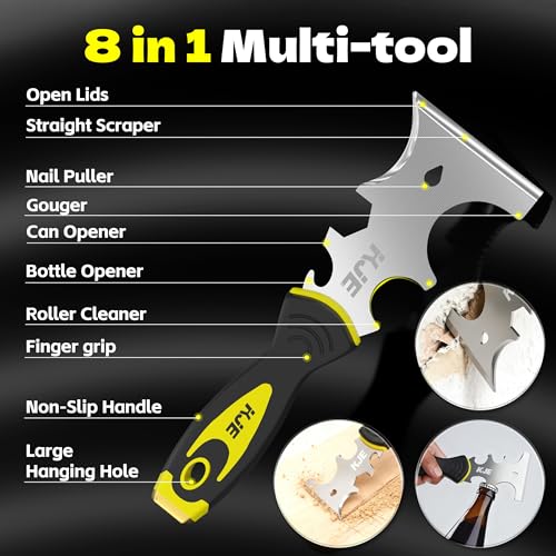 KJE 8PCS Drywall Tools, drywall knife set, drywall tool kit includes taping knives, putty knives, joint knives, and a mud pan, for Wall Work, espatulas para construccion - Image 4