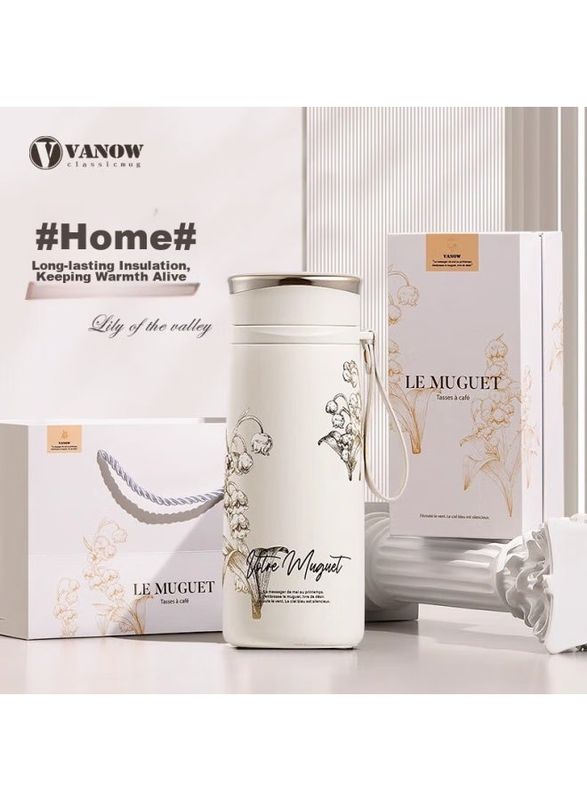 Vanow Smart Insulated Mug For Women, Stylish 316 Stainless Steel Practical Water Cup, Birthday Gift, Tea Infuser Cup With Tea Separation - Image 1