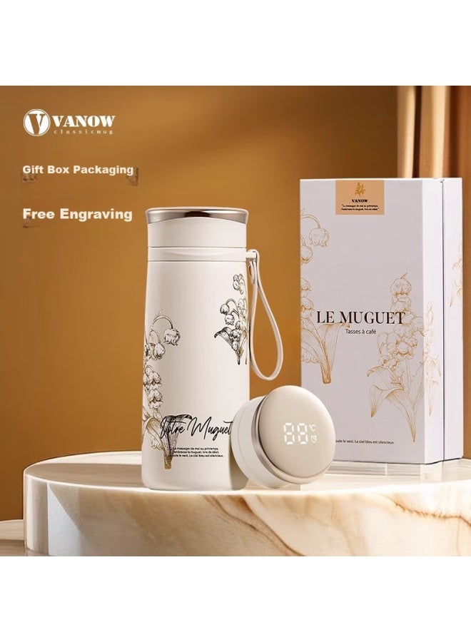 Vanow Smart Insulated Mug For Women, Stylish 316 Stainless Steel Practical Water Cup, Birthday Gift, Tea Infuser Cup With Tea Separation - Image 2