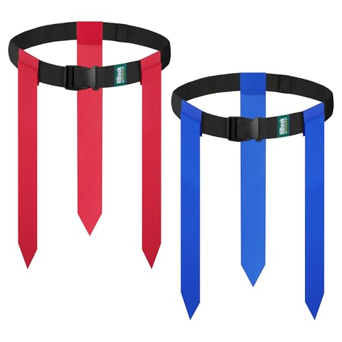 Hilhook Flag Football Belts, 10 Player Adjustable Flag Football Set with 30 Flags for Youth and Adults Training Equipment - Image 1