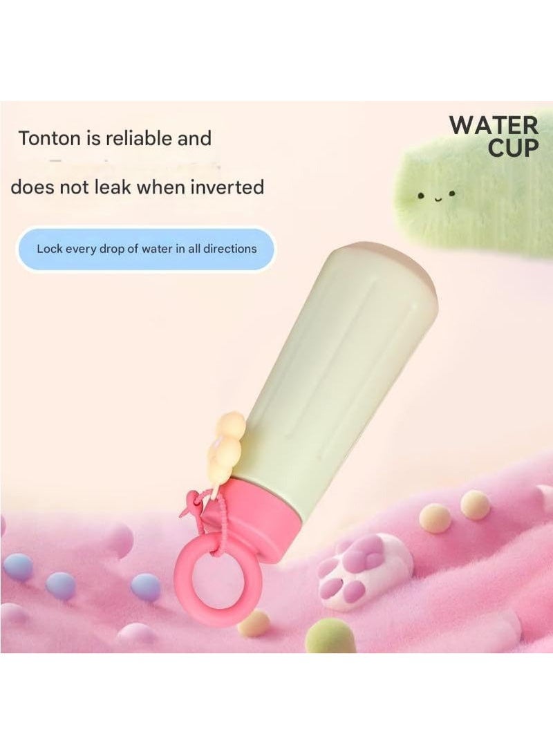 كوب حراري ستانلس ستيل للسفر بمقبض مريح - كوب حافظ للحرارة والبرودة بجدار مزدوج - غطاء محكم الغلق مانع للتسرب - لون أخضر عصري ومميز. - Image 2