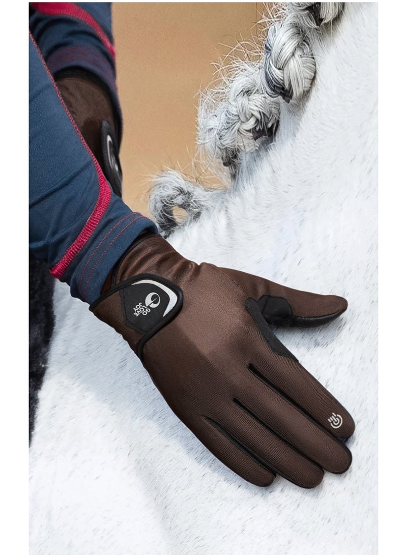 GO LOVE JOY Professional Equestrian Gloves - Made of nylon with silicone anti-slip design, thickened at the thumb web, touchscreen fingertips, suitable for horse riding and mountaineering. - Image 3