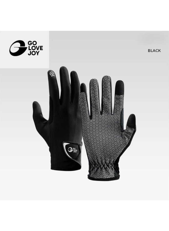 GO LOVE JOY Professional Equestrian Gloves - Made of nylon with silicone anti-slip design, thickened at the thumb web, touchscreen fingertips, suitable for horse riding and mountaineering. - Image 1