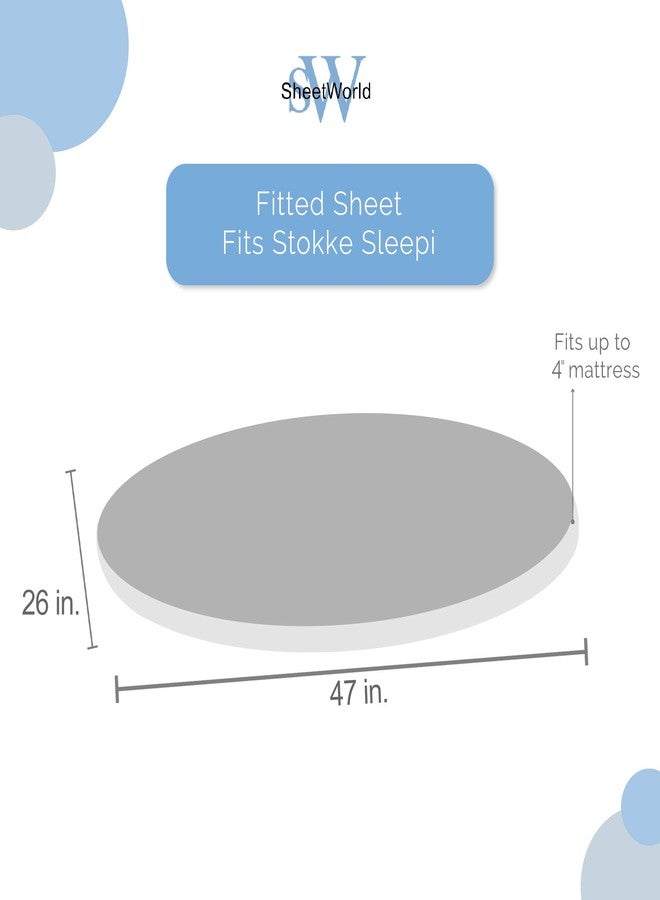 SHEETWORLD.COM SheetWorld Fitted 100% Cotton Percale Oval Crib Sheet, Fits Stokke Sleepi 26 x 47, Solid White Woven, Made in USA - Image 5