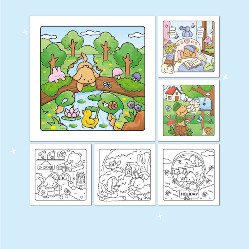 New Coloring Book Cozy Cuties Cute And Comfortable Painting Book Graffiti Painting Watercolor Coloring Book - Image 3