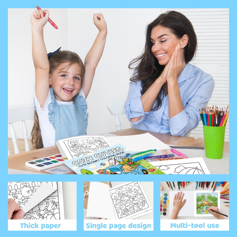 New Coloring Book Cozy Cuties Cute And Comfortable Painting Book Graffiti Painting Watercolor Coloring Book - Image 4