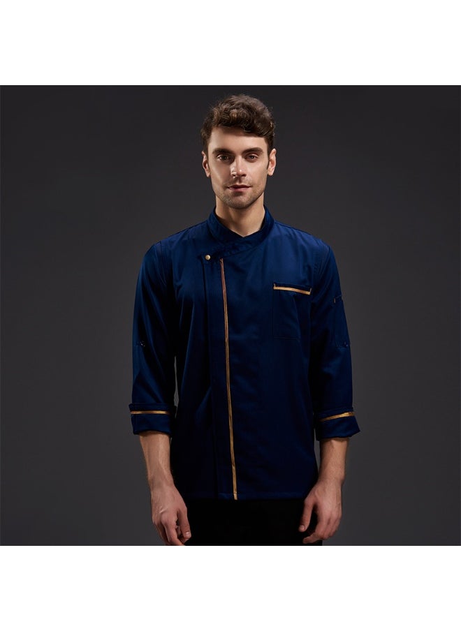 NIBEMINENT Chef Jackets French Restaurant Cafe Food Service Kitchen Cook Barber Shop Patissier Work Uniform  - Image 1