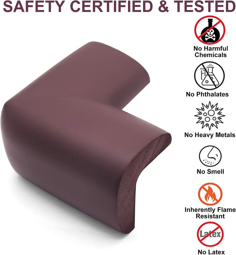 Zikra Baby Proofing Edge Corner Protector, Table Bumper Guard, Soft Rubber Foam Guard, Pre-Taped Corners, (5.5m + 8 Corners) Baby Proof Corner Guard Heavy-Duty, for Table, Cabinet (5.5m, Brown) - Image 3
