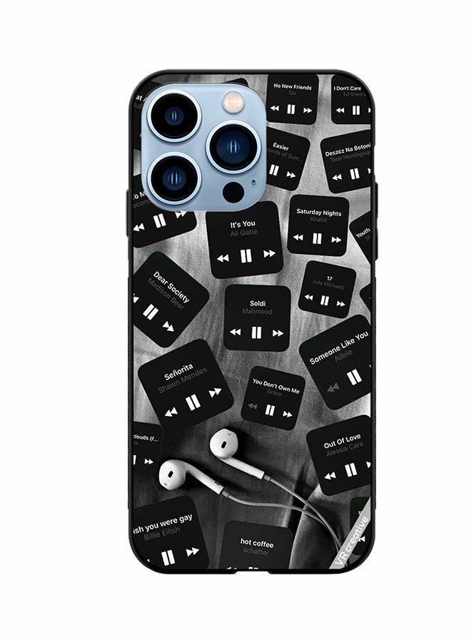 VR CREATIVE Protective Case Cover For Apple iPhone 14 Pro Black Music Tags Design Multicolour - Image 1