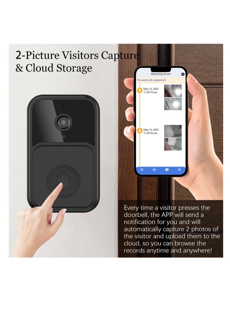 Excefore Smart Wireless Remote Video Doorbell, Camera Wireless Intercom Doorbell, HD Night Vision WiFi Security Door Doorbell, Cloud Storage, 2-Way Audio  - Image 3