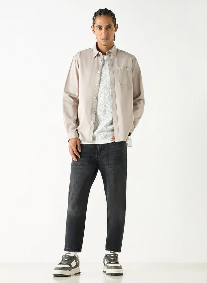 Lee Cooper Lee Cooper Regular Fit Shirt with Long Sleeves and Chest Pocket