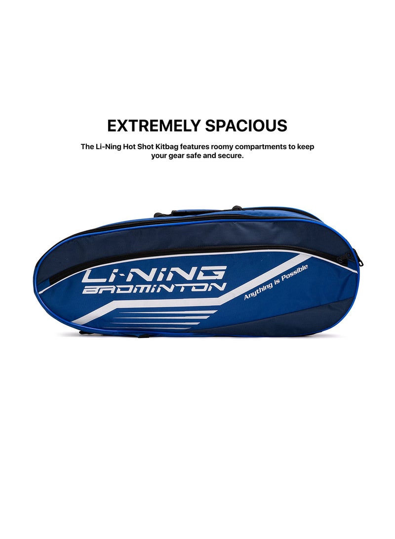 Li-Ning Hot Shot Triple Zipper Polyester Badminton Kit Bag | Size : Large | Easy - Access Compartments | Spacious | Unisex - Men, Boys, Girls, Women  - Image 4