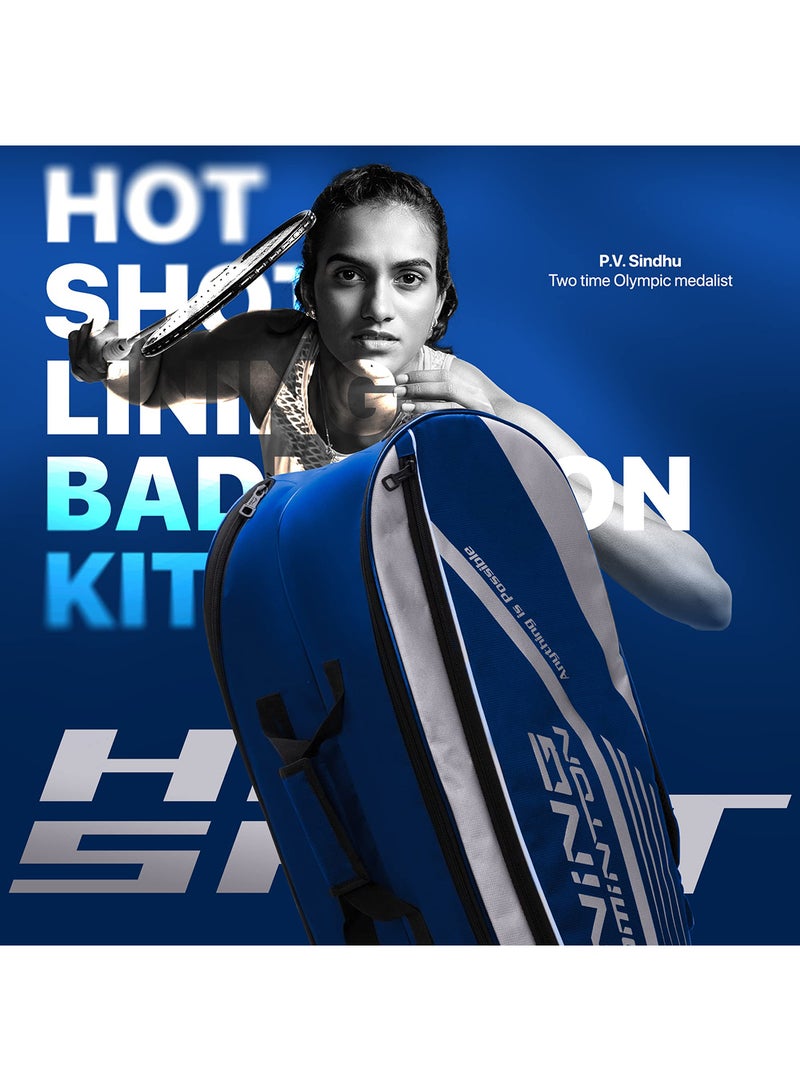 Li-Ning Hot Shot Triple Zipper Polyester Badminton Kit Bag | Size : Large | Easy - Access Compartments | Spacious | Unisex - Men, Boys, Girls, Women  - Image 3