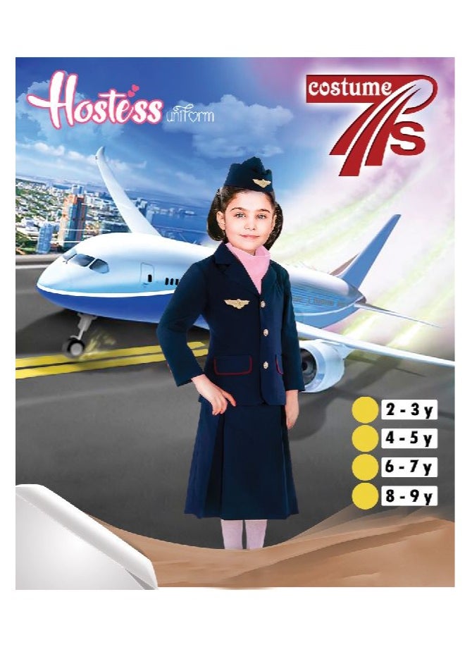 Generic - Flight attendant costume for kids - Stylish and distinctive design - Suitable for 4-5 years old - Image 1