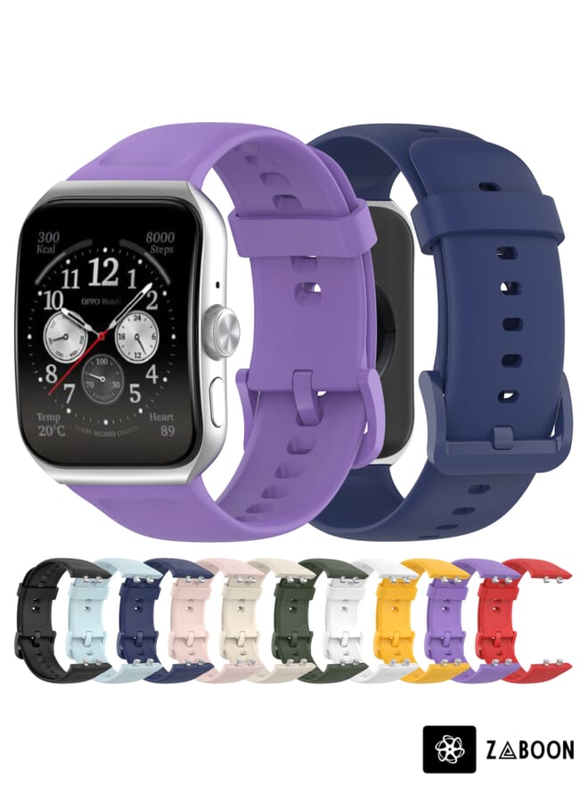 Zaboon سوار ساعة OPPO Watch 3 Pro بلون صلب من السيليكون الناعم - Image 3