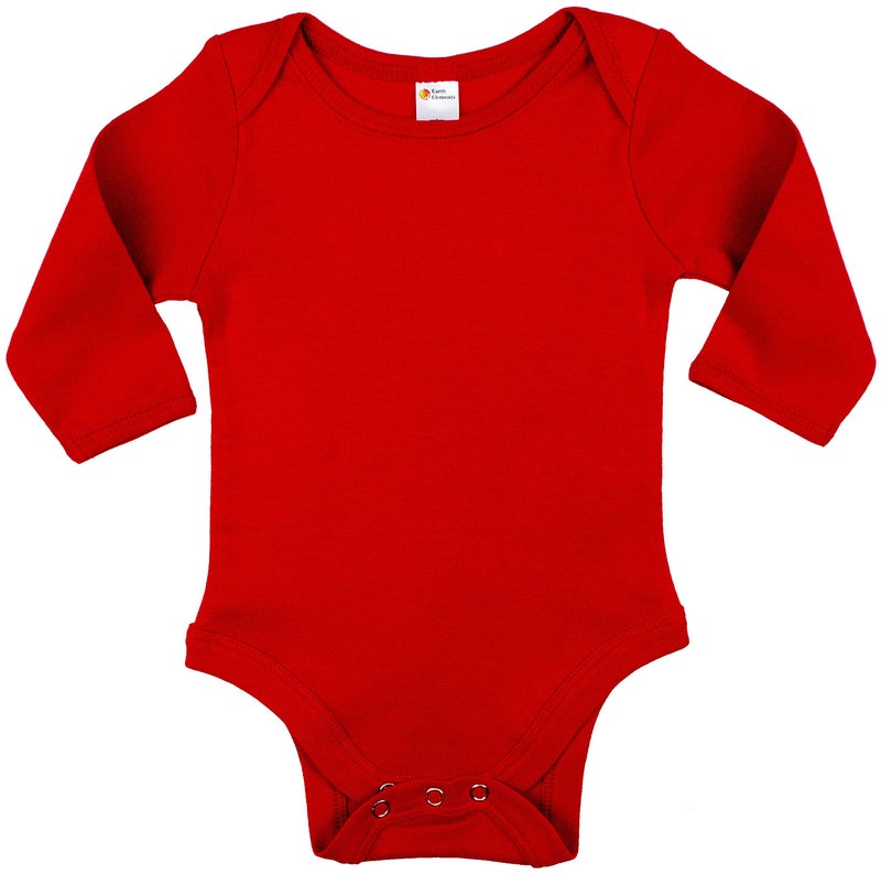Earth Elements Baby Long Sleeve Bodysuit 12-18 Months Red - Image 1