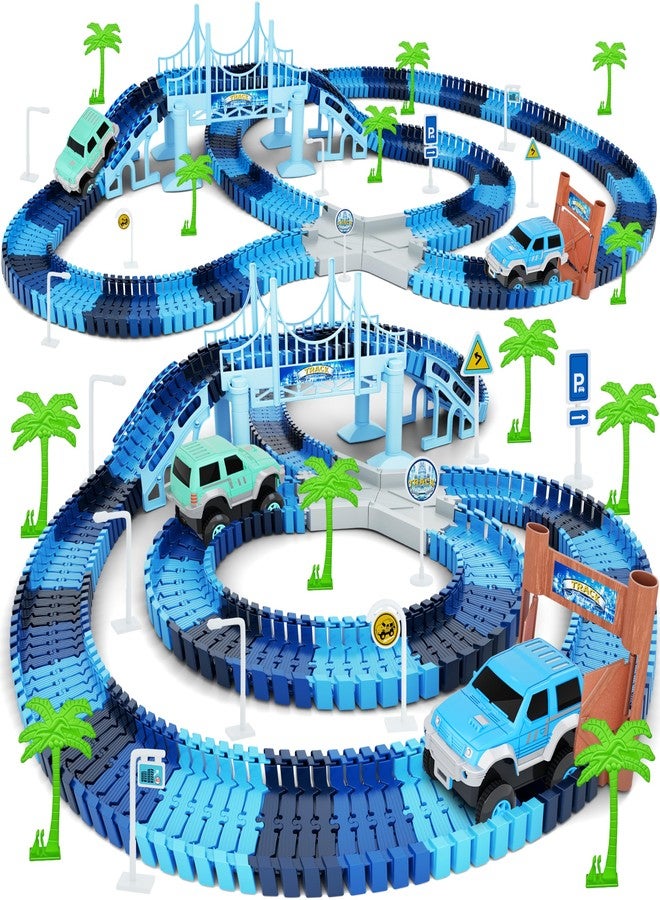 Toyk Track Car Toys, 269 PCS Racing Tracks Toy, Create A Frozen World Race Road, Flexible Tracks Playset & 2 PCS Cool Race Cars, Toddler Toys Birthday Gifts for Age 3 4 5 6 Year Old Boys Girls - Image 1