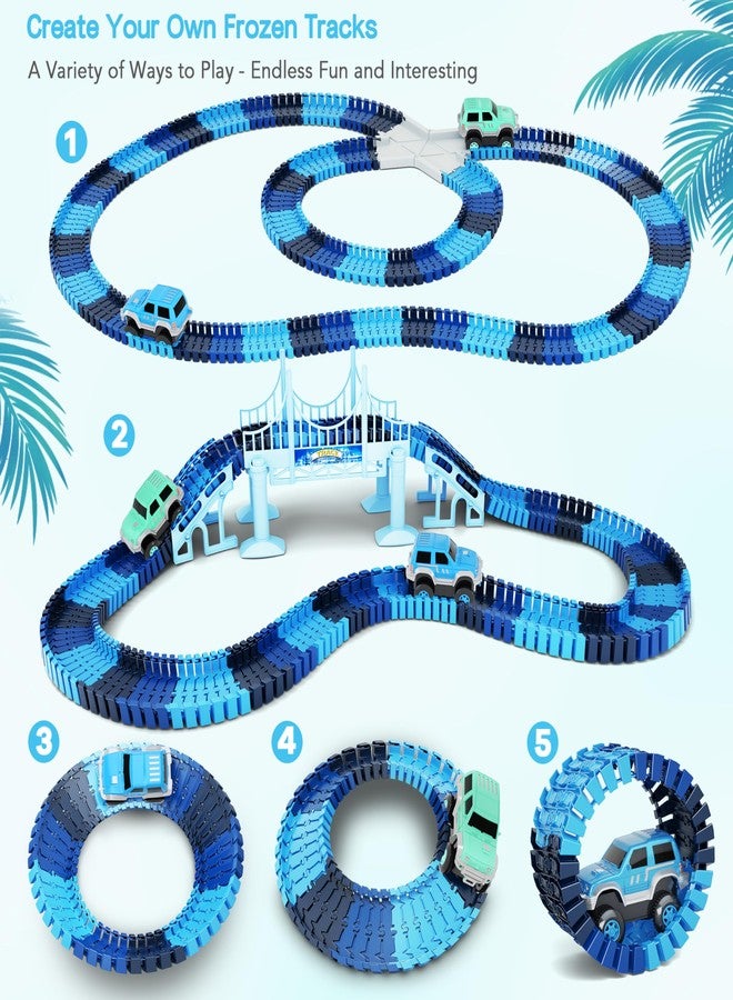 Toyk Track Car Toys, 269 PCS Racing Tracks Toy, Create A Frozen World Race Road, Flexible Tracks Playset & 2 PCS Cool Race Cars, Toddler Toys Birthday Gifts for Age 3 4 5 6 Year Old Boys Girls - Image 3