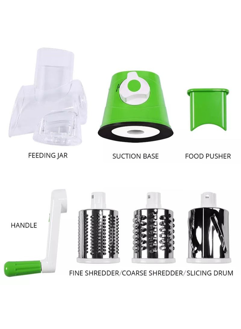 AGD Portable 3-in-1 Vegetable Slicer Set for Fruits, Vegetables, Cheese and Nuts / green - Image 5