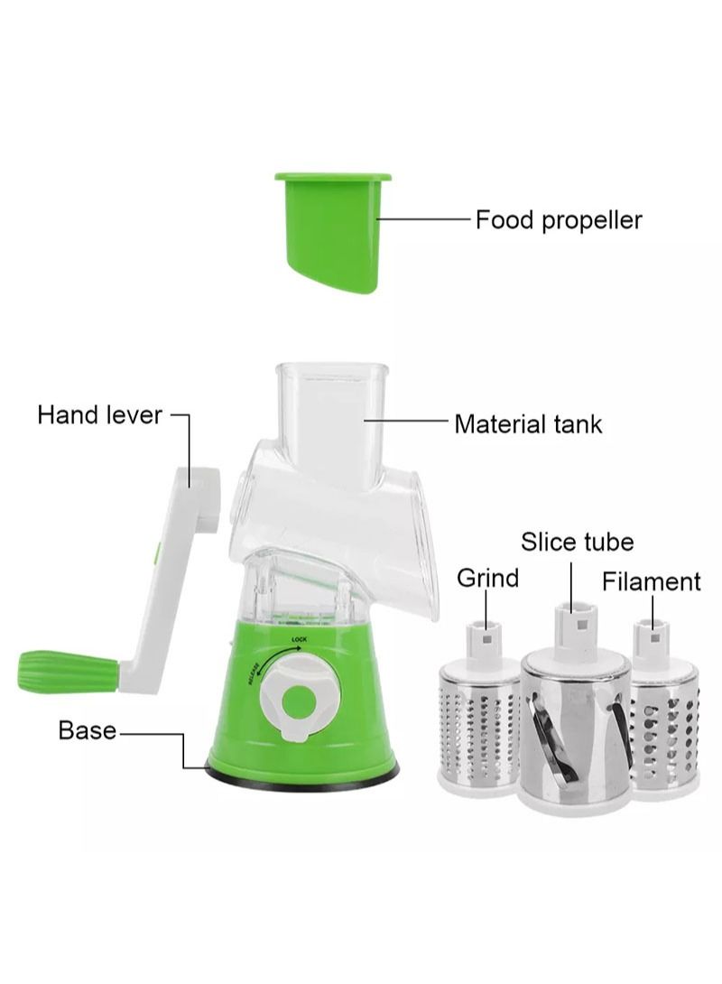 AGD Portable 3-in-1 Vegetable Slicer Set for Fruits, Vegetables, Cheese and Nuts / green - Image 4