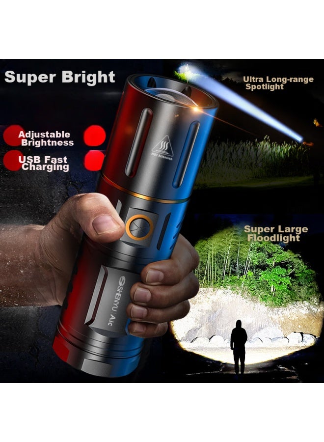 Shenyu High-intensity Flashlight, Ultra-bright Long-range, Rechargeable, High-power, Zoomable, Outdoor Illumination, Searchlight, G18 - Image 1
