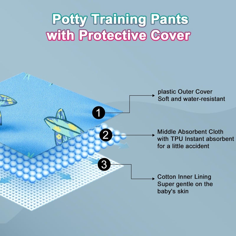 MooMoo Baby سروال تدريب بلاستيكي للأطفال MooMoo مقاوم للتسرب لتدريب الحمام للأولاد والبنات - Image 4