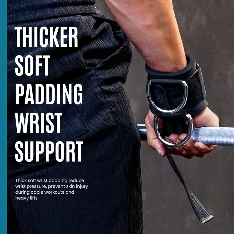 Balency Weight Lifting Straps With D Rings, Padded Lifting Wrist Straps for Weightlifting, Non-Slip Gym Straps for Deadlift, Powerlifting, Cable Machine Workout, Lifting Strap for Gym Strength Training - Image 3