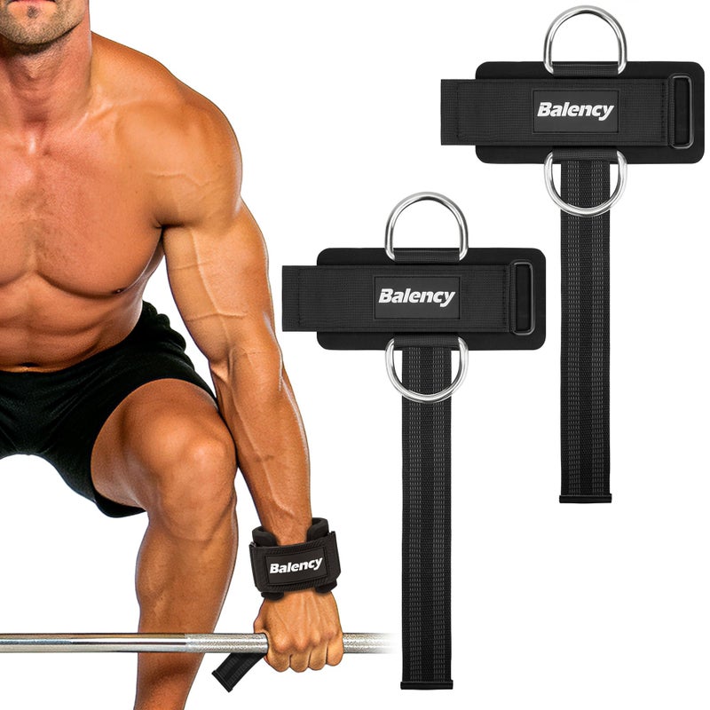 Balency Weight Lifting Straps With D Rings, Padded Lifting Wrist Straps for Weightlifting, Non-Slip Gym Straps for Deadlift, Powerlifting, Cable Machine Workout, Lifting Strap for Gym Strength Training - Image 1