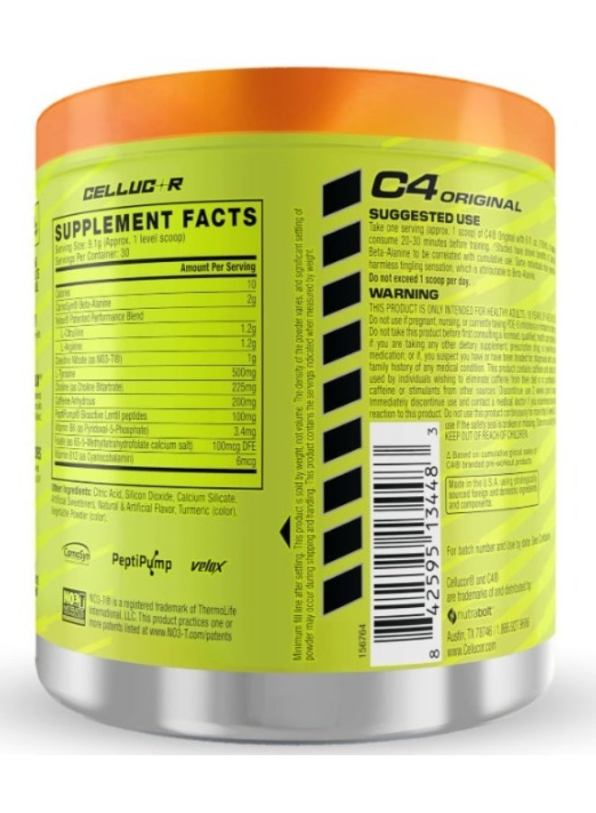 CELLUCOR C4 Original Pre Workout Powder with Zero Sugar, Beta-Alanine, Vitamin C, for Energy, Focus & Performance, Orange Burst Flavor – 30 Servings - Image 2