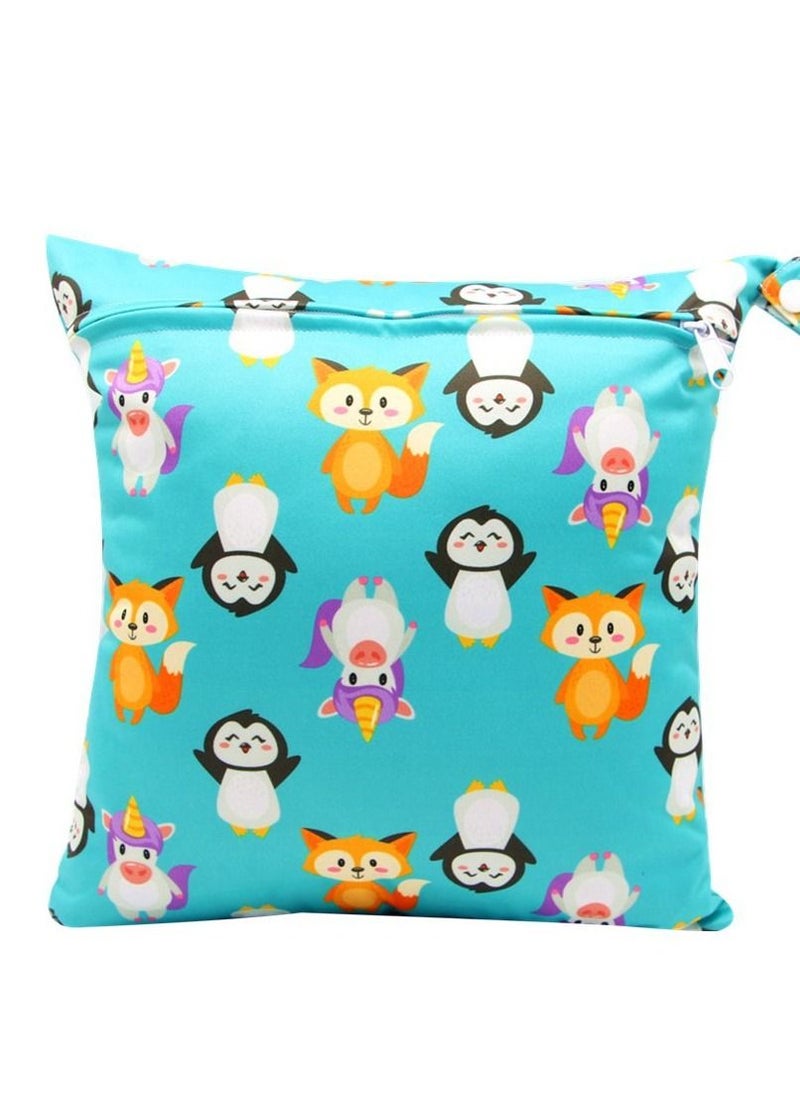 Asenappy Asenappy Cartoon Printed Stroller Single Zipper Car Hanging Bag Stroller Hanging Bag Multi-functional Diaper Storage Bag 