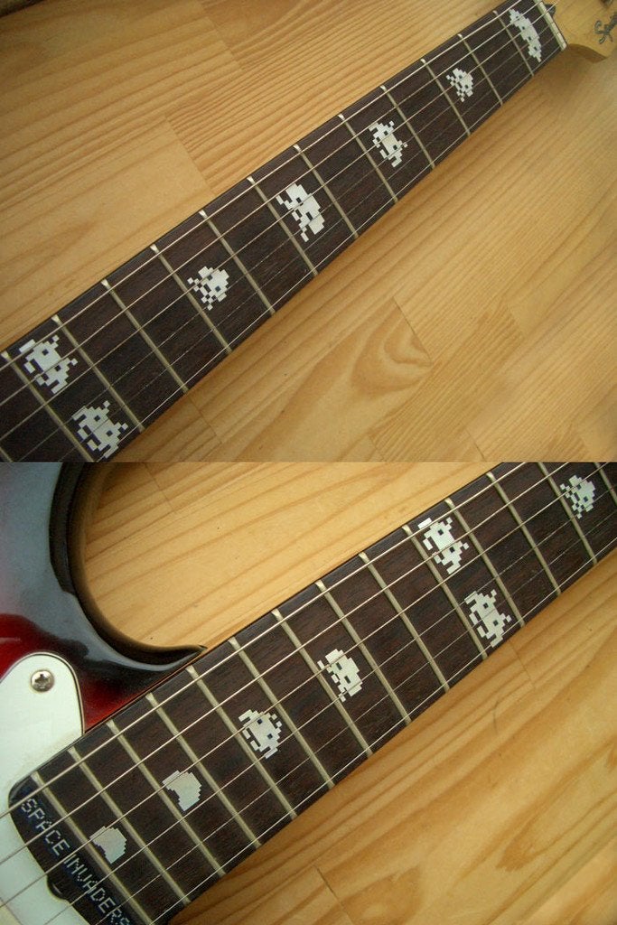 Inlaystickers Jockomo Invaders White Pearl Guitar Inlay Sticker - Image 3