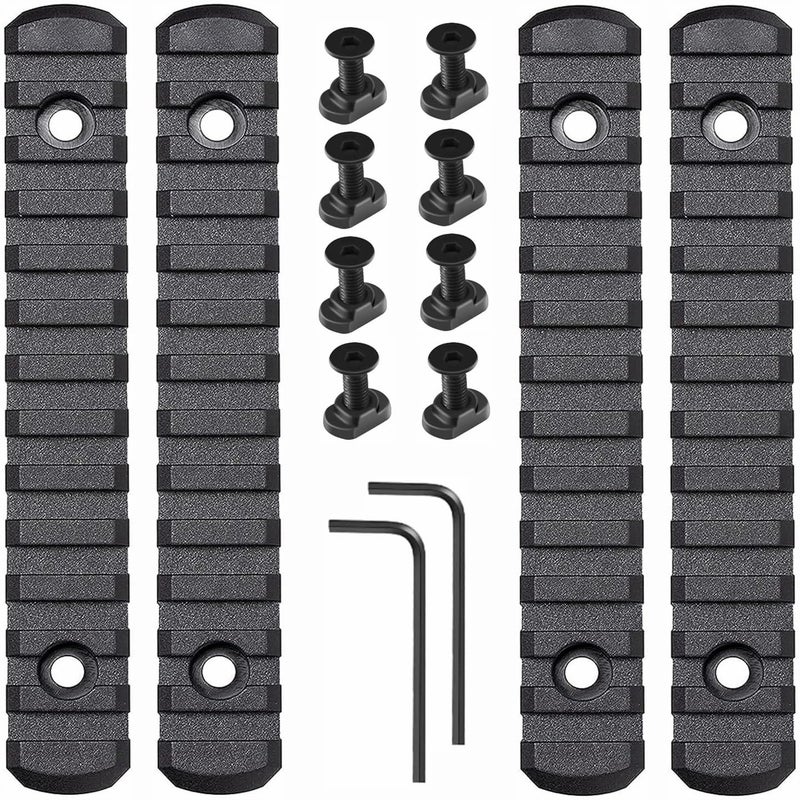 Pecawen 4 Pack Polymer Picatinny Accessory Rail Single Picatinny Rail, 13-13-13-13 Slots - Image 5