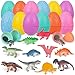 Maliyscent Easter Eggs Filled with Dinosaur Toys Fillers Plastic Surprise Eggs Easter Basket Stuffers Party Favors for Kids Boys Girls Toddlers 12 Pack - Image 2